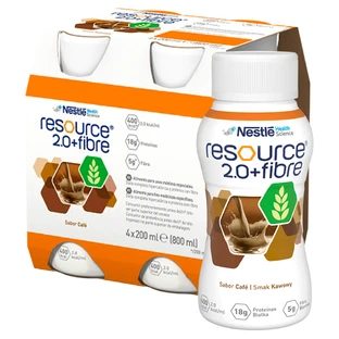 Preparat nutritiv Resource 2.0 + Fibre, aromă de cafea, 4 x 200 ml, Nestlé