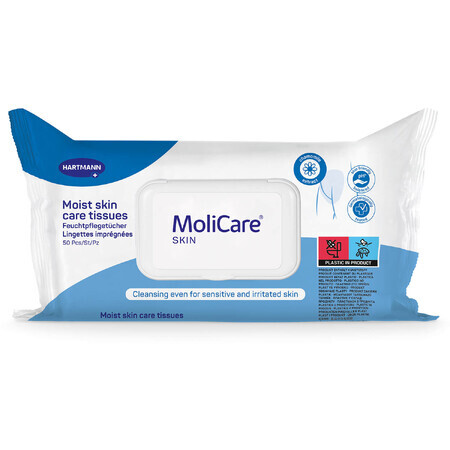 MoliCare Skin, lingettes humides pour le soin de la peau, 50 pièces