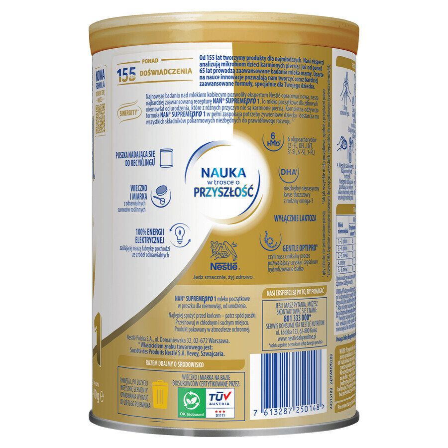 Nestle NAN Supremepro 1 HMO, melk voor baby's vanaf de geboorte, 400 g