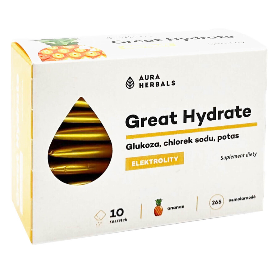 Aura Herbals Great Hydrate, pineapple, 10 sachets