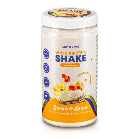 Supersonic, Proteinshake mit Kollagen, Karamell- und Sahnegeschmack, laktosefrei, 560 g