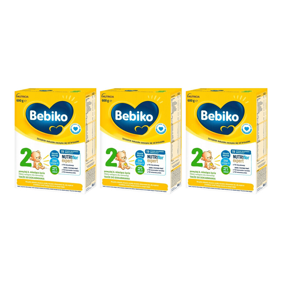 Bebiko 2 Nutriflor Expert opvolgmelk, ouder dan 6 maanden, 3 x 600 g