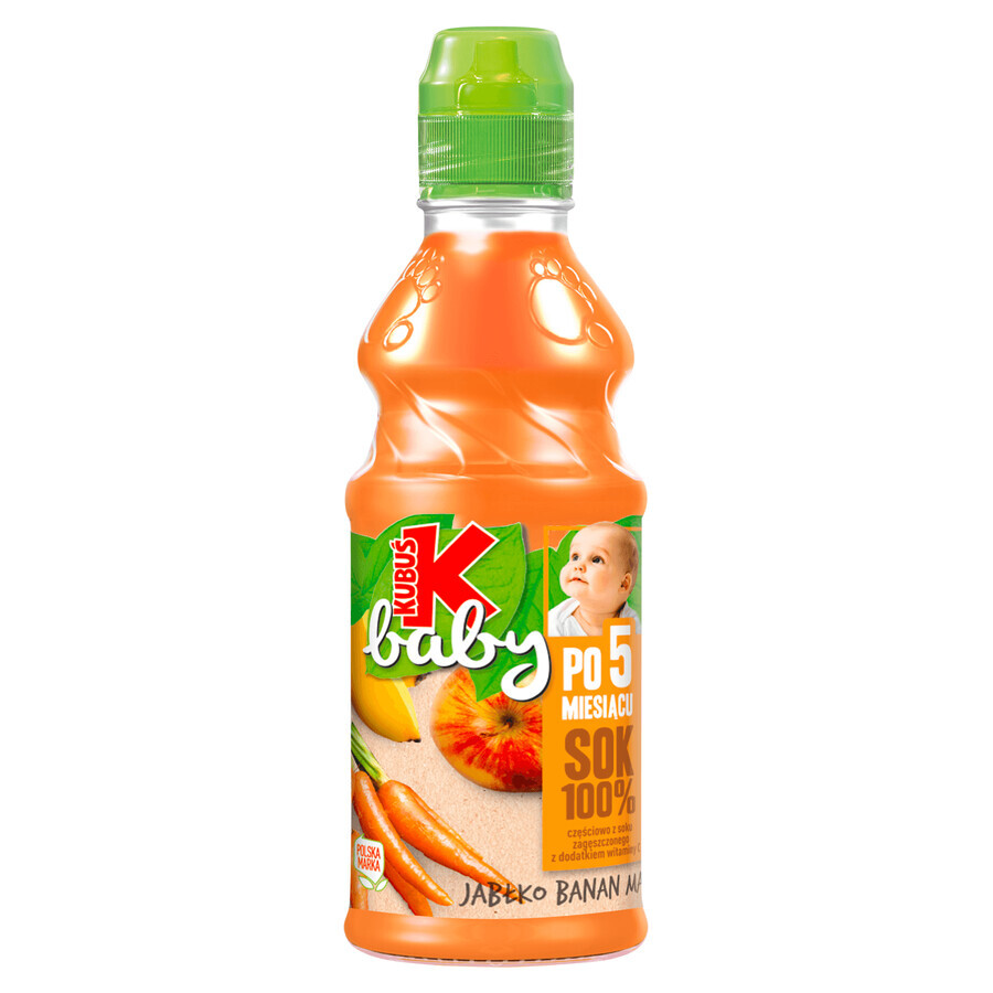 Kubuś Babysap 100%, na 5 maanden, appel, banaan, wortel, 300 ml