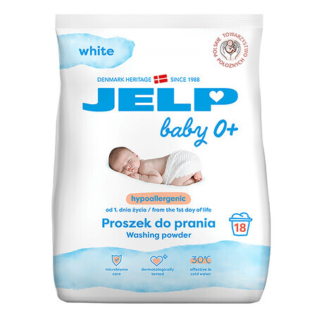 Jelp 0+, hypoallergeen waspoeder, wit, 1.35 kg