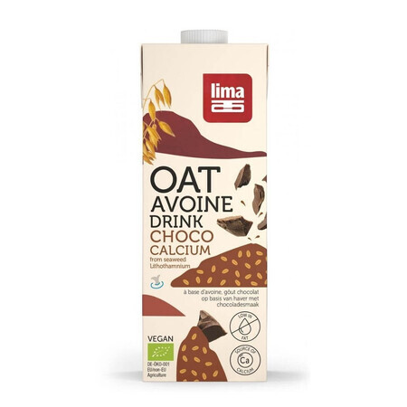 Organic vegetable oat drink with chocolate and calcium, 1 liter, Lima