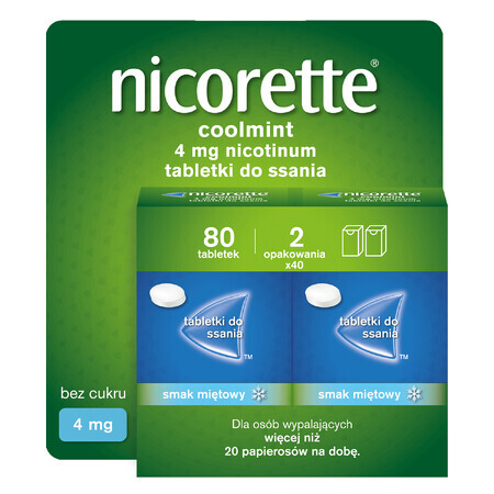 Nicorette Coolmint 4 mg, 80 tabletten