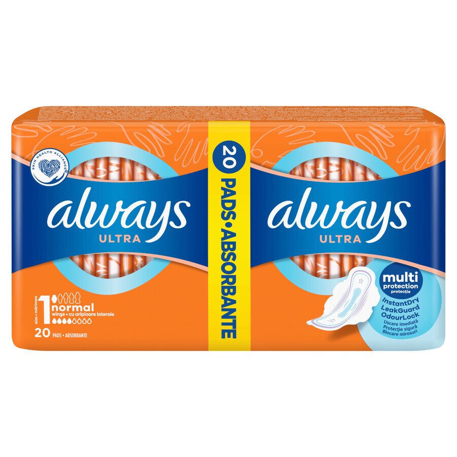 Always Ultra, geflügelte Damenbinden, Normal Plus, 20 Stück