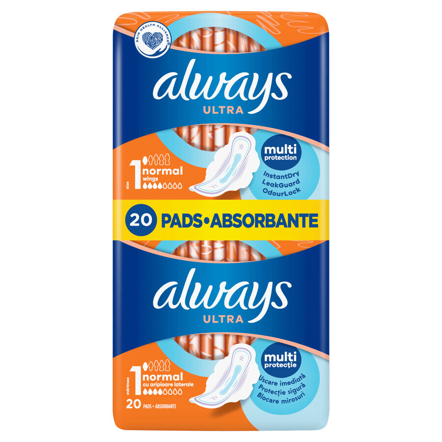 Always Ultra, geflügelte Damenbinden, Normal Plus, 20 Stück