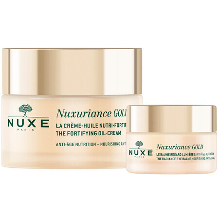 Nuxe Nuxuriance Gold set, Crema de față cu ulei ultra-nutritiv, 50 ml + balsam de ochi iluminator, piele uscată, 15 ml pentru 1 penny