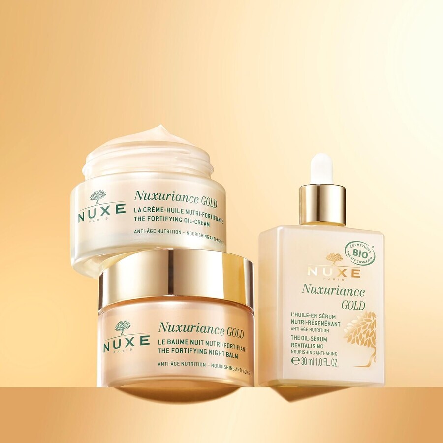 Nuxe Nuxuriance Gold set, Crema de față cu ulei ultra-nutritiv, 50 ml + balsam de ochi iluminator, piele uscată, 15 ml pentru 1 penny