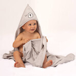 AKUKU, bath towel with hood, 100 x 100 cm, terry cloth, gray, 1 pc