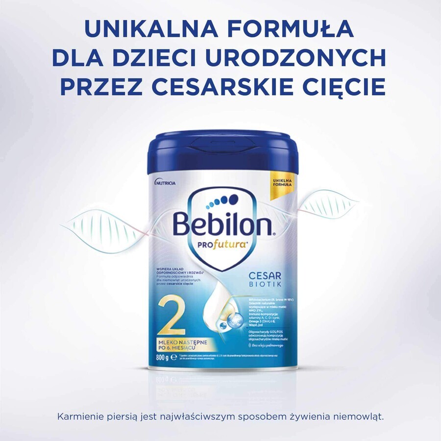 Set Bebilon Profutura Profutura CesarBiotik 2, follow-on milk, after 6 months, 3 x 800 g + Mustela Bebe Enfant, nourishing wash gel, 300 ml free of charge