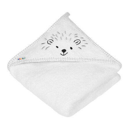 AKUKU, bath towel with hood, 100 x 100 cm, terry cloth, white, 1 pc