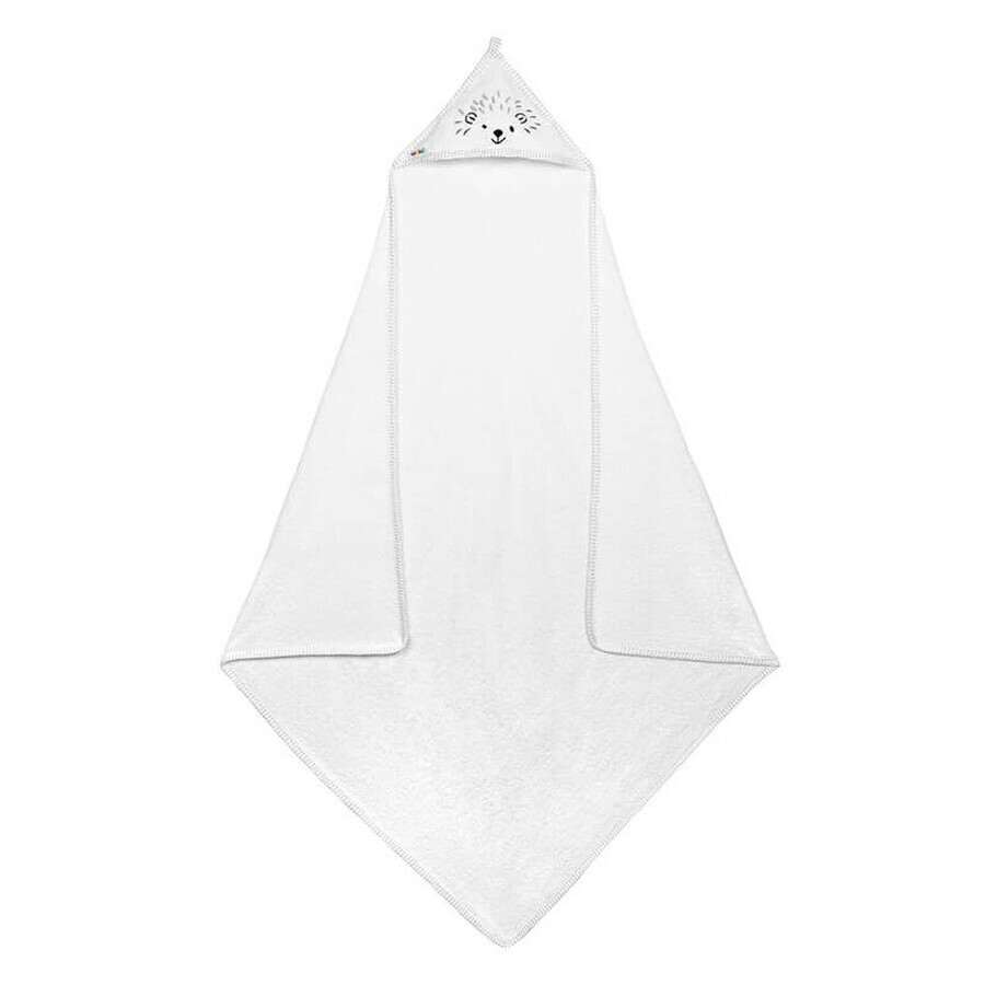 AKUKU, bath towel with hood, 100 x 100 cm, terry cloth, white, 1 pc