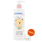 Linomag Emolients, Körper- und Kopfreinigungsgel für Säuglinge und Kinder ab dem 1. Lebenstag, 400 ml + Schutzcreme, 15 ml gratis