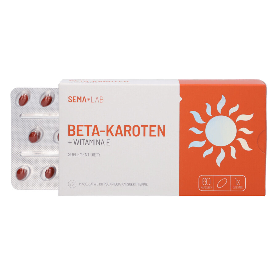 SEMA Lab Bètacaroteen + vitamine E, 60 softgels