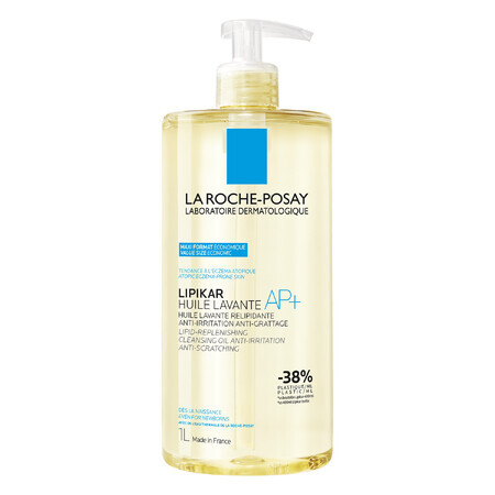 La Roche-Posay Lipikar AP+, cleansing oil, lipid replenishing lipids against skin irritation, 1 l