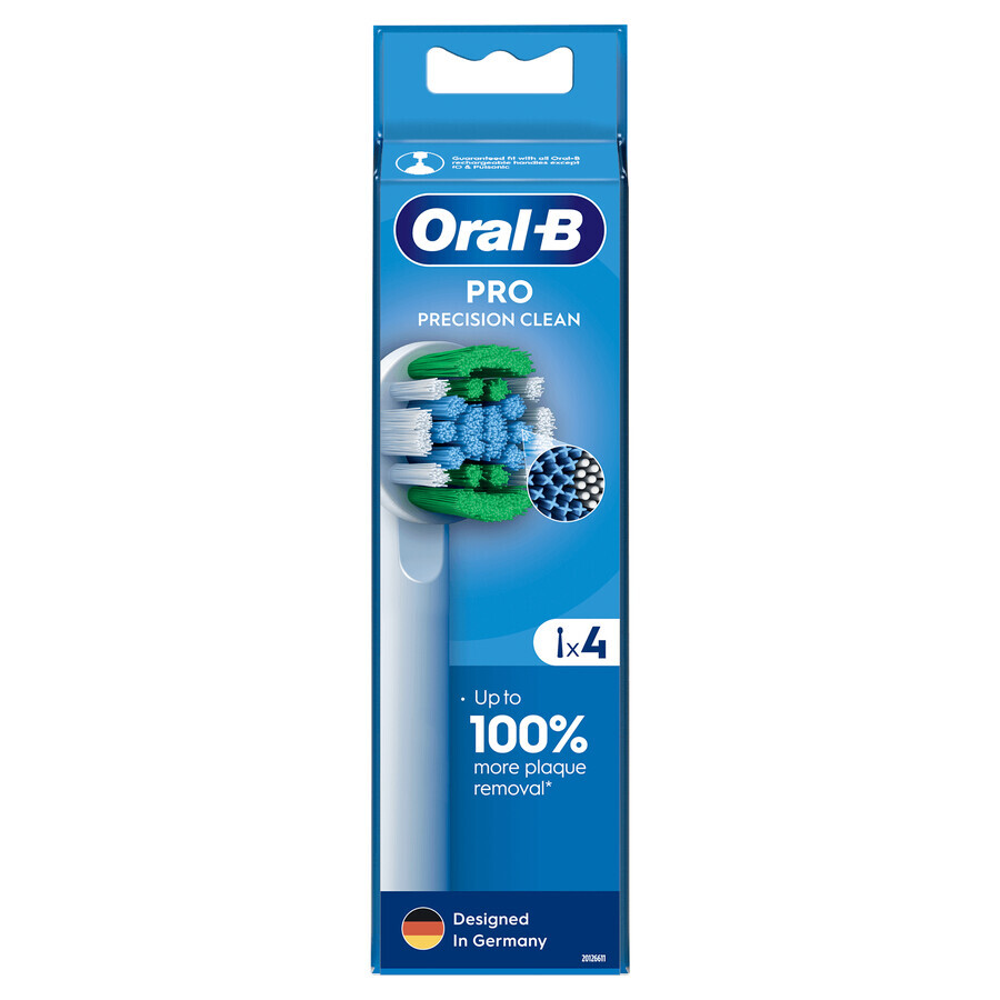 Oral-B Pro Precision Clean, vervangende opzetborstels voor een Clean Maximiser elektrische tandenborstel, 4 stuks