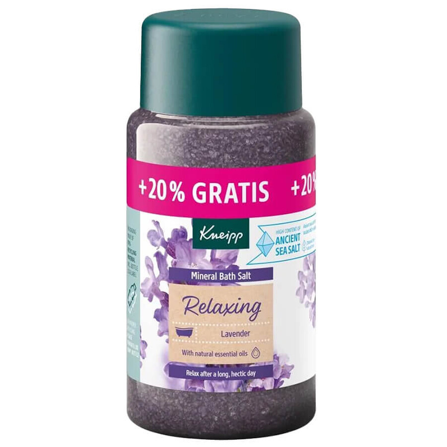 Kneipp Relaxing Lavender, mineral bath salt crystals, 600 g