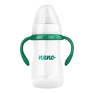 Neno-fles, antikoliekfles voor voeden en leren drinken, met speen en verzwaarde slang, 3-6 maanden, 240 ml