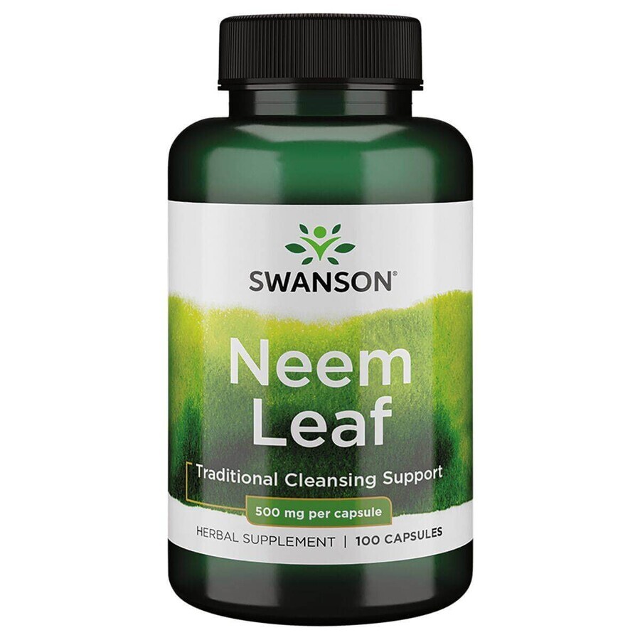 Swanson Neem Leaf 500 mg, Indian honeybush, 100 gélules