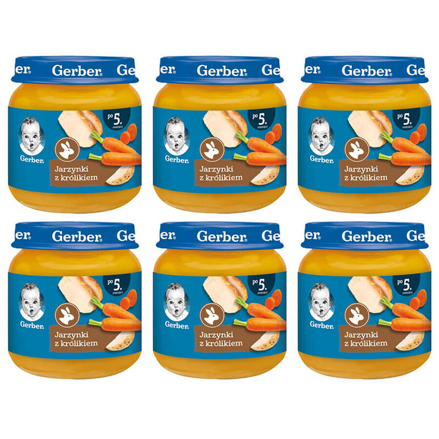 Gerber Lunch Set, Groenten met konijn, na 5 maanden, 6 x 125 g GEDECORISEERDE VERPAKKING