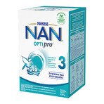 Juego Nestlé NAN Optipro 3, leche Junior modificada para niños mayores de 1 año, 4 x 650 g