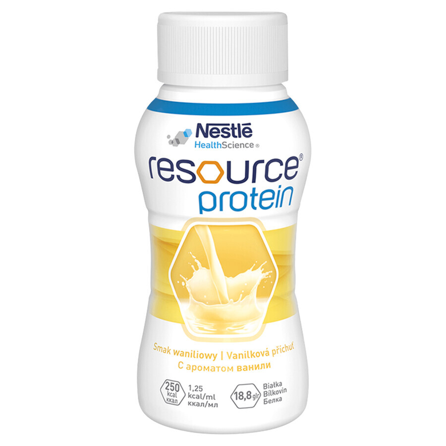 Resource Protein, nourishing formula, vanilla flavor, 4 x 200 ml + Free shopping bag