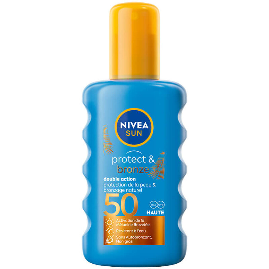 Nivea Sun Luminous 630 set, vloeibare gezichtszonnebrandcrème, SPF 50+, 50 ml + spray tanning lotion, SPF 50, 200 ml + tanning lotion, SPF 30, 30 ml gratis