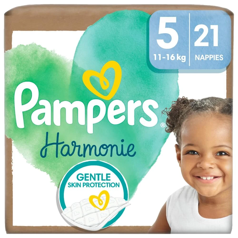 Pampers Harmonie, luiers, maat 5, 11-16 kg, 21 stuks