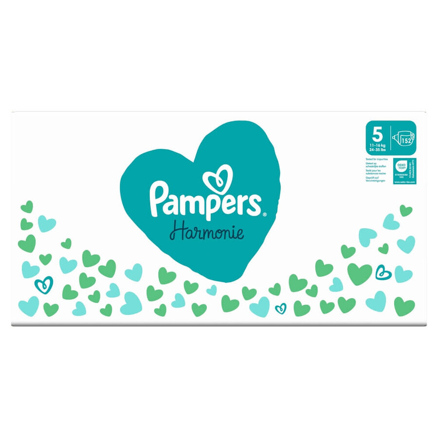 Pampers Harmonie, scutece, mărimea 5, 11-16 kg, 152 bucăți