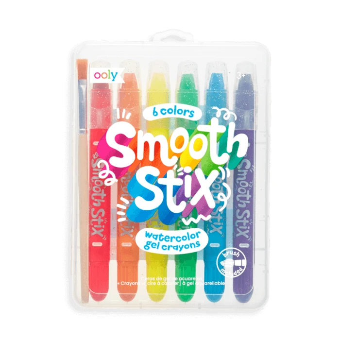 Smooth Stix gel aquarelpotloden, +3 jaar, 6 kleuren, Ooly