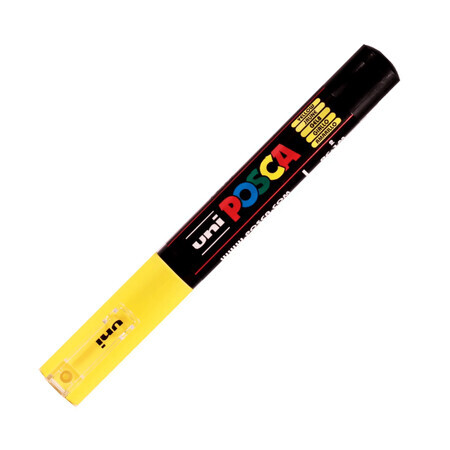 Marker pe baza de apa PC-1M Uni, 0.7 MM, Galben, Posca