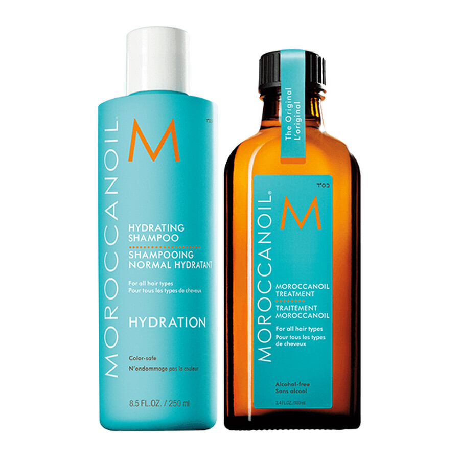 Hydraterende Shampoo + Originele Behandelingsolie, 250 ml + 100 ml, Moroccanoil