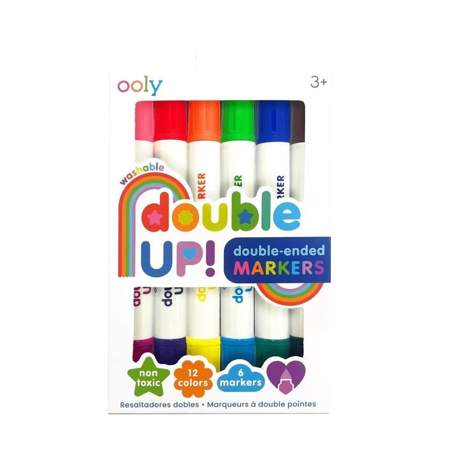 Set van 6 Double Up wasbare dubbele krijtjes, +3 jaar, Ooly