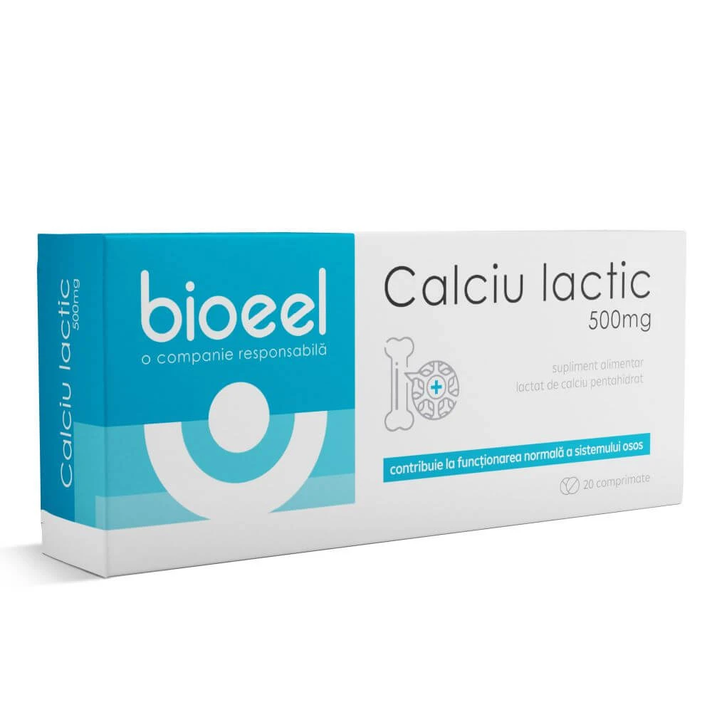 Melkzuur Calcium, 500 mg, 20 tabletten, Bioeel