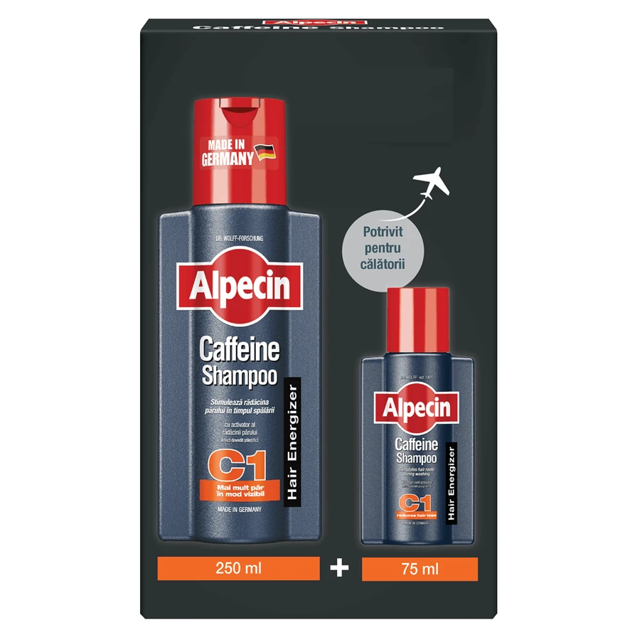 Verpakking Cafeïneshampoo voor haargroei C1, 250 ml + 75 ml, Alpecin