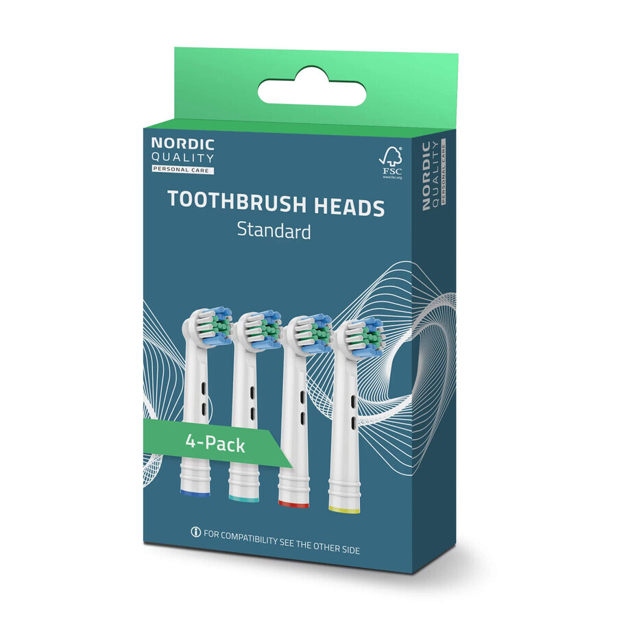 Reserve Standard Clean Brush Heads Standard Clean, EB17P, 4 pieces, Nordic Quality