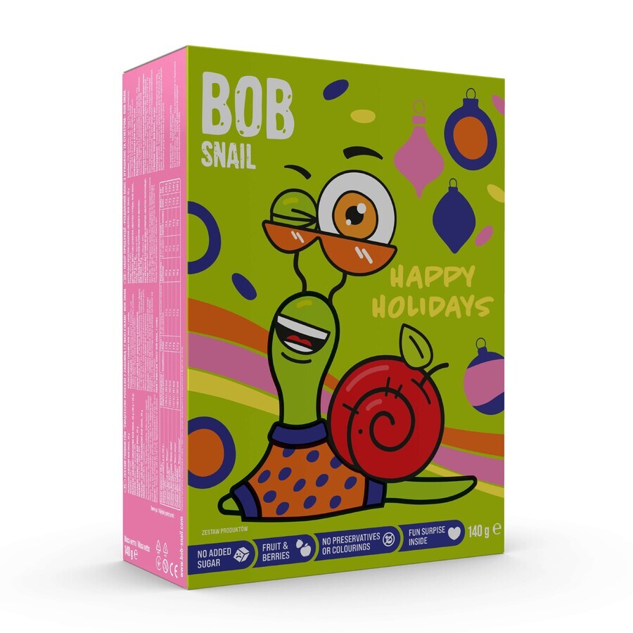 Xmas Box M avec des snacks naturels, un jouet et des autocollants, Bob Snail