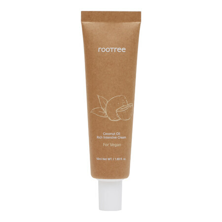 Intensieve crème rijk aan kokosolie, 50 g, Rootree