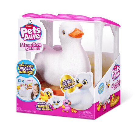 Interactieve pluche knuffel Mama Eend en haar baby's, +3 jaar, Pets Alive