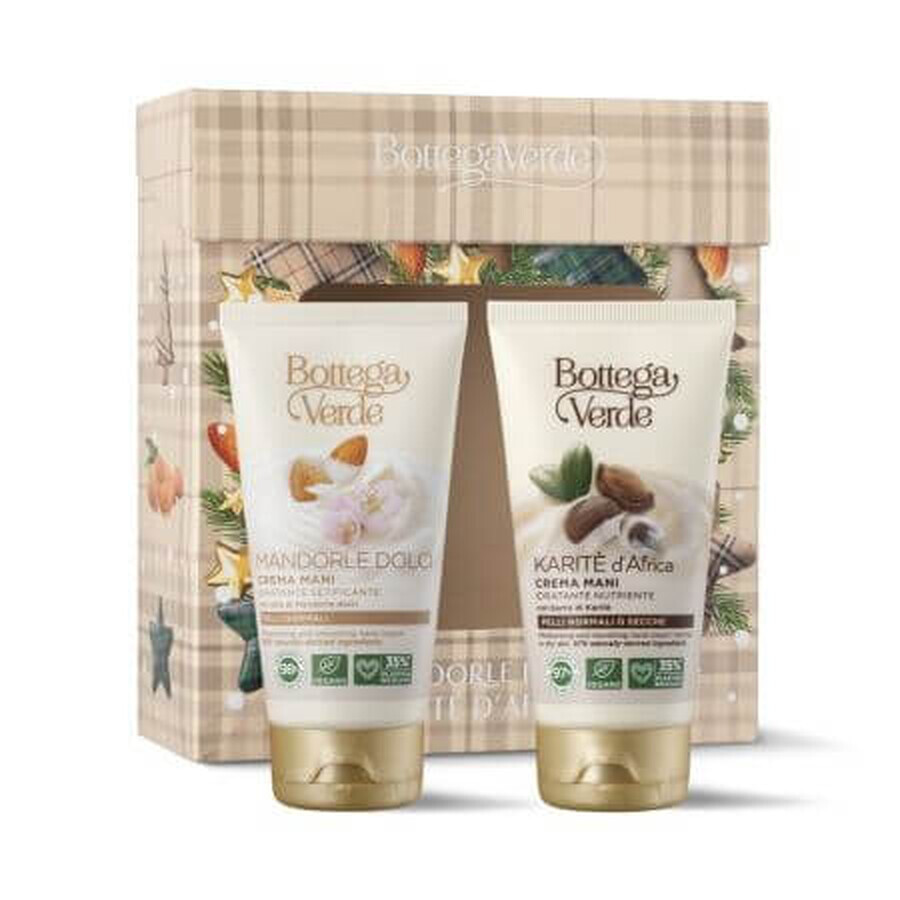 Kerstpakket Handcrème met delicate smaken van sheaboter en zoete amandel 2 x 75 ml Sheaboter, Bottega Verde