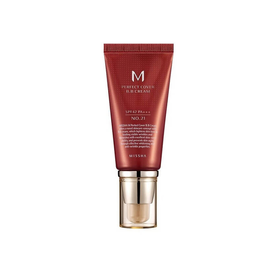 BB Cream M Perfect Cover SPF42/PA+++ tono 21, 50 ml, Missha