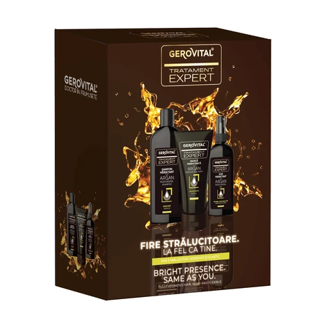 Confezione Shampoo + Maschera + Olio di Argan Expert Treatment, 250ml + 150ml + 100ml, Gerovital