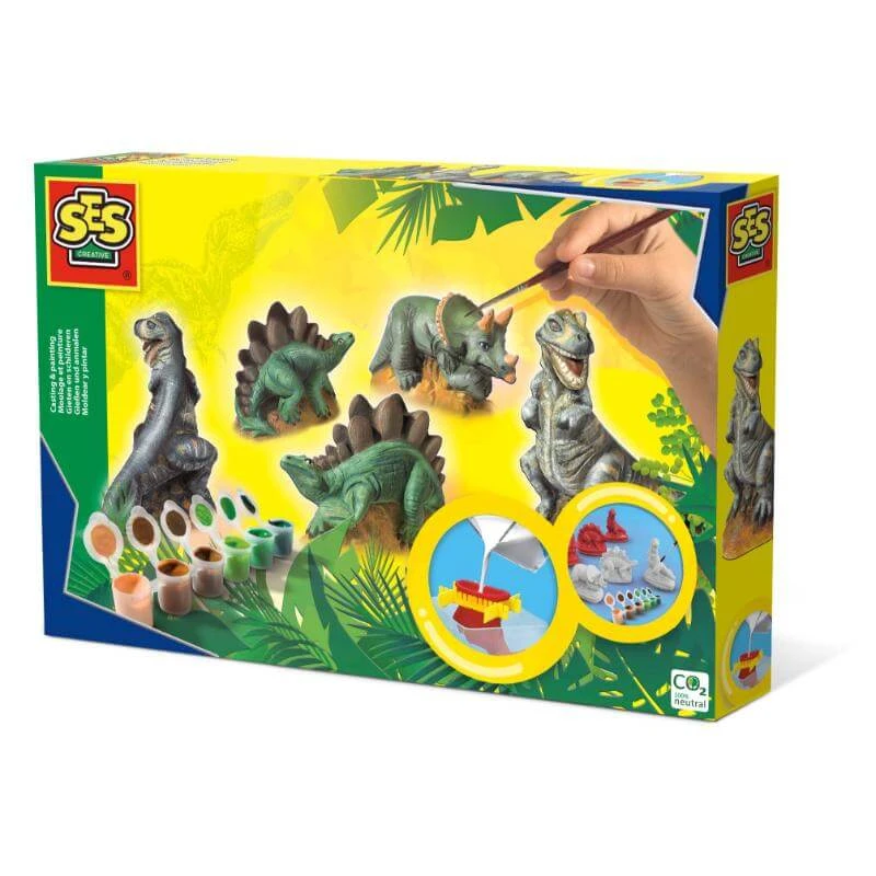 Dinosaurussen boetseren en schilderen set, +5 jaar, SES Creative