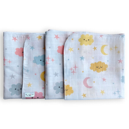 Set of 4 muslin, 40x40 cm, Tuxi