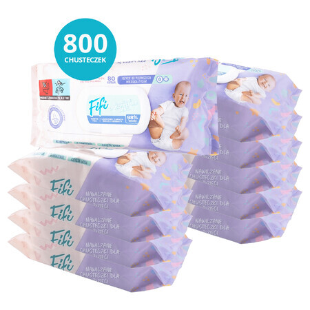 Opharm Fifi set, toallitas húmedas para niños, 10 x 80 unidades