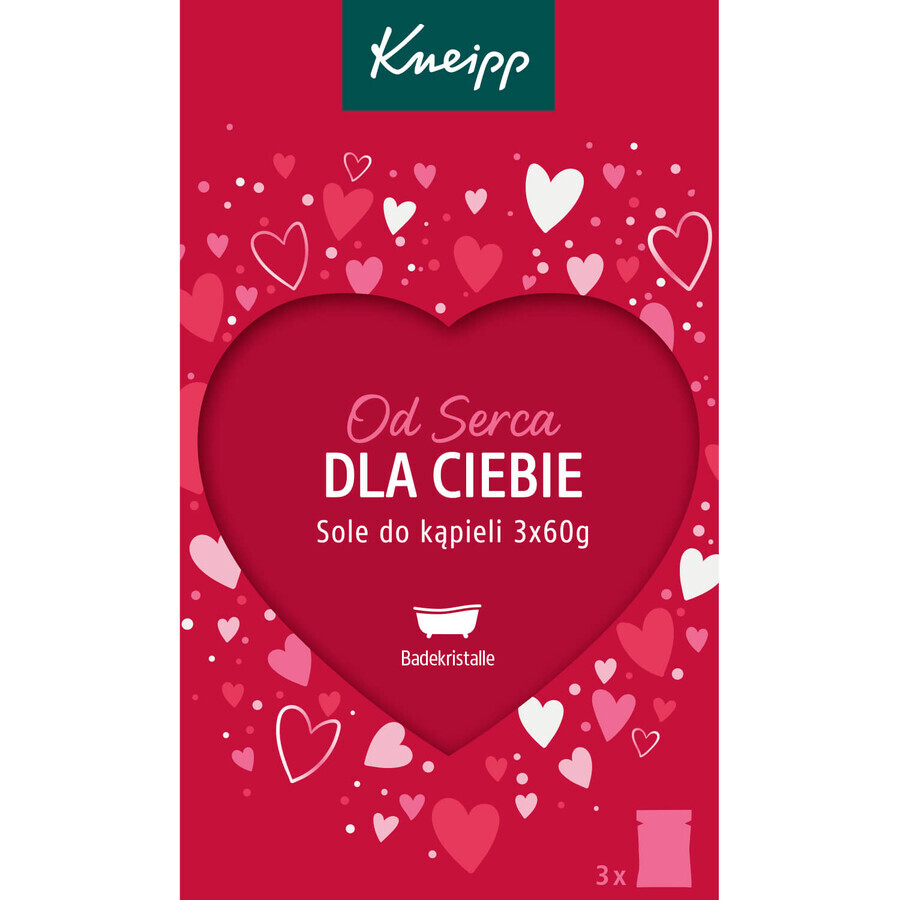 Set Kneipp Dal cuore per te, sali da bagno, 3 x 60 g