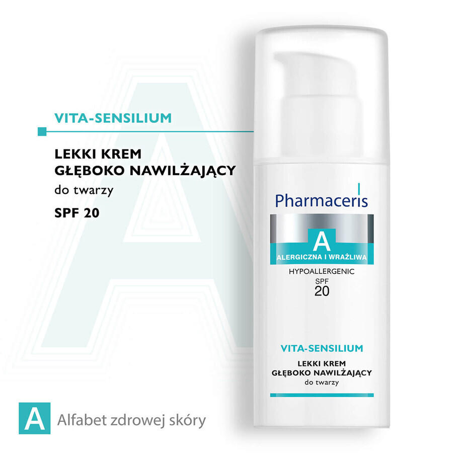 Pharmaceris A Vita-Sensilium Vita-Sensilium, light deep moisturizing face cream, allergic and sensitive skin SPF 20, 50 ml + Hyaluro-Sensibio, intensive moisturizing serum, 4 ml free