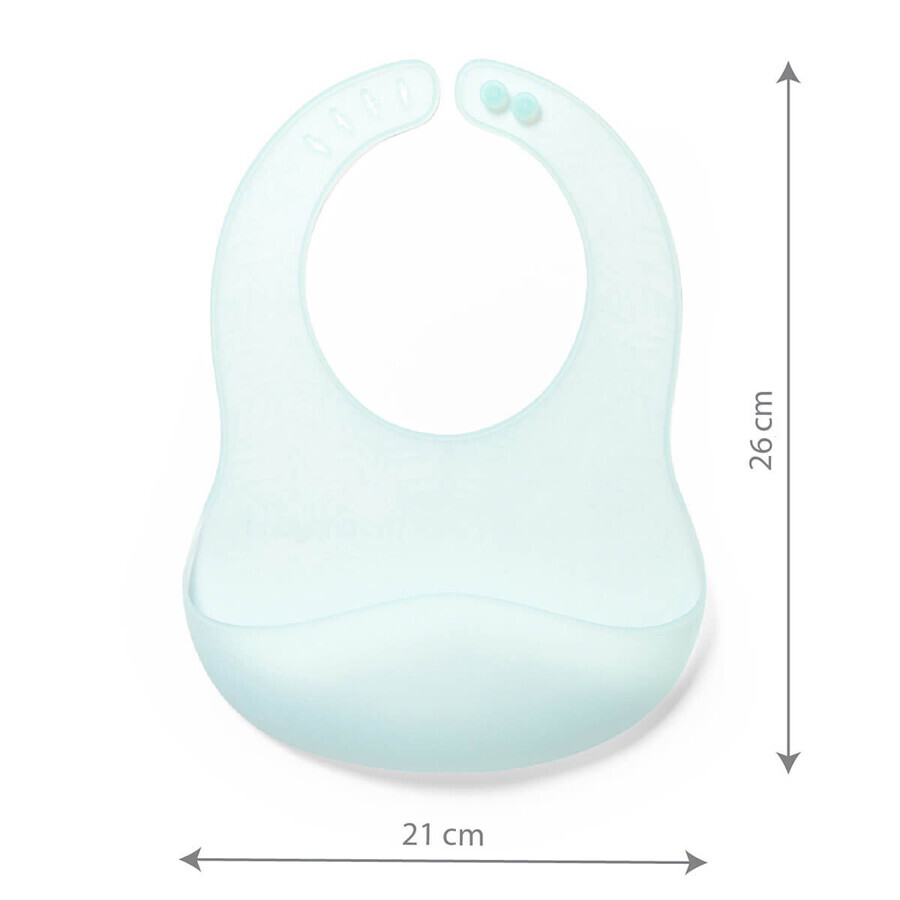 BabyOno, ultradun silicone slabbetje, turquoise, vanaf 6 maanden, 1 stuk